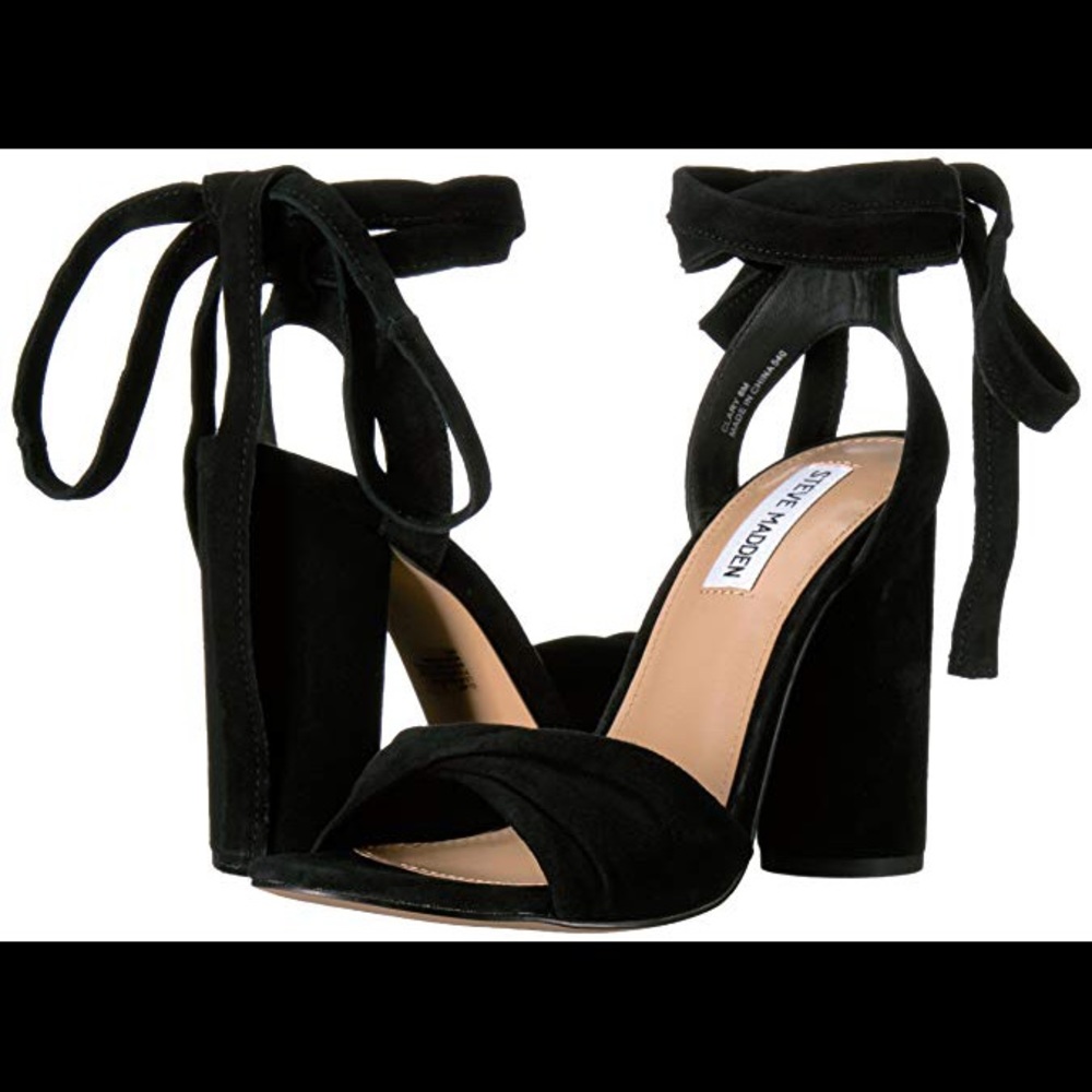 steve madden black lace up heels